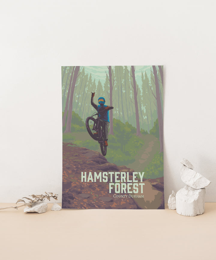 Hamsterley Forest Mountain Biking Travel Poster