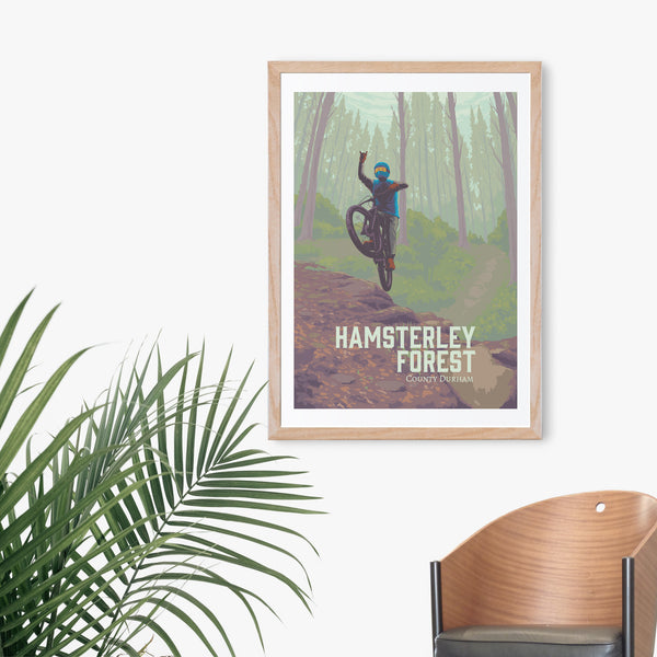 Hamsterley Forest Mountain Biking Travel Poster