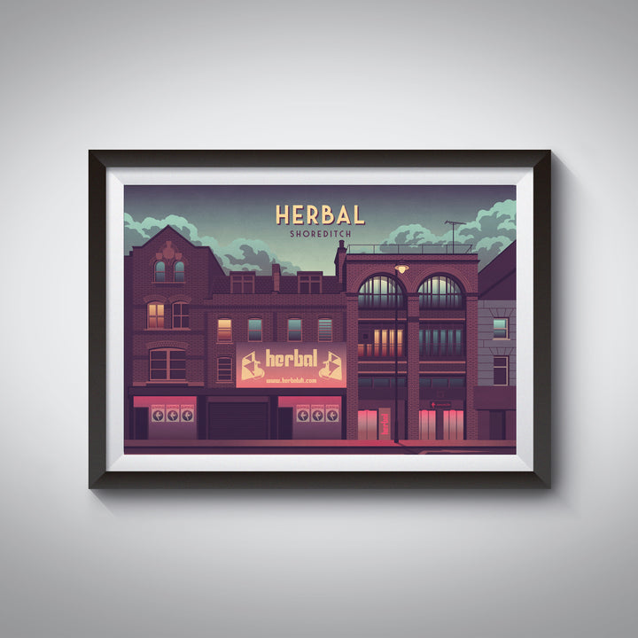 Herbal Shoreditch Nightclub Travel Poster