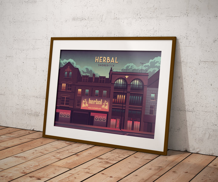 Herbal Shoreditch Nightclub Travel Poster