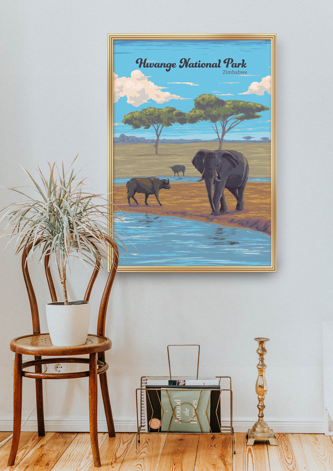 Hwange National Park Zimbabwe Africa Travel Poster