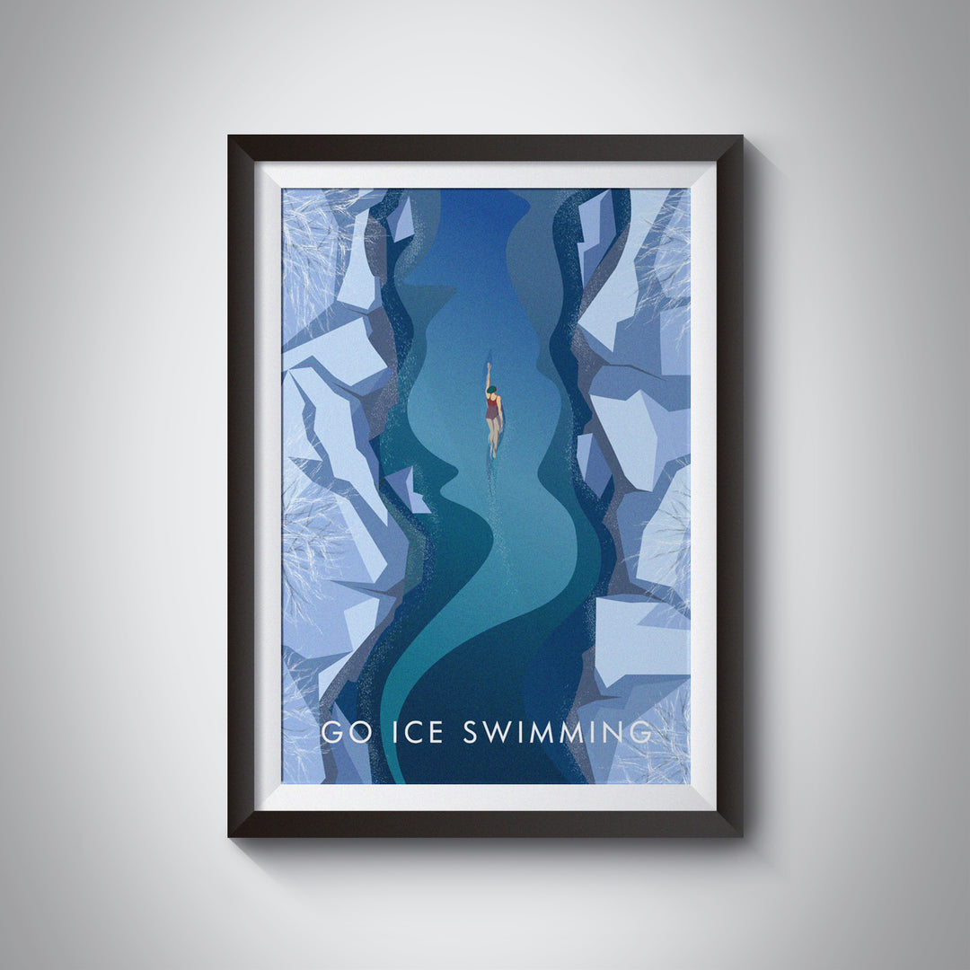 Go Ice Swimming Travel Poster