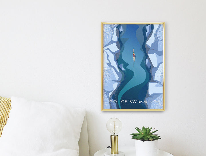 Go Ice Swimming Travel Poster