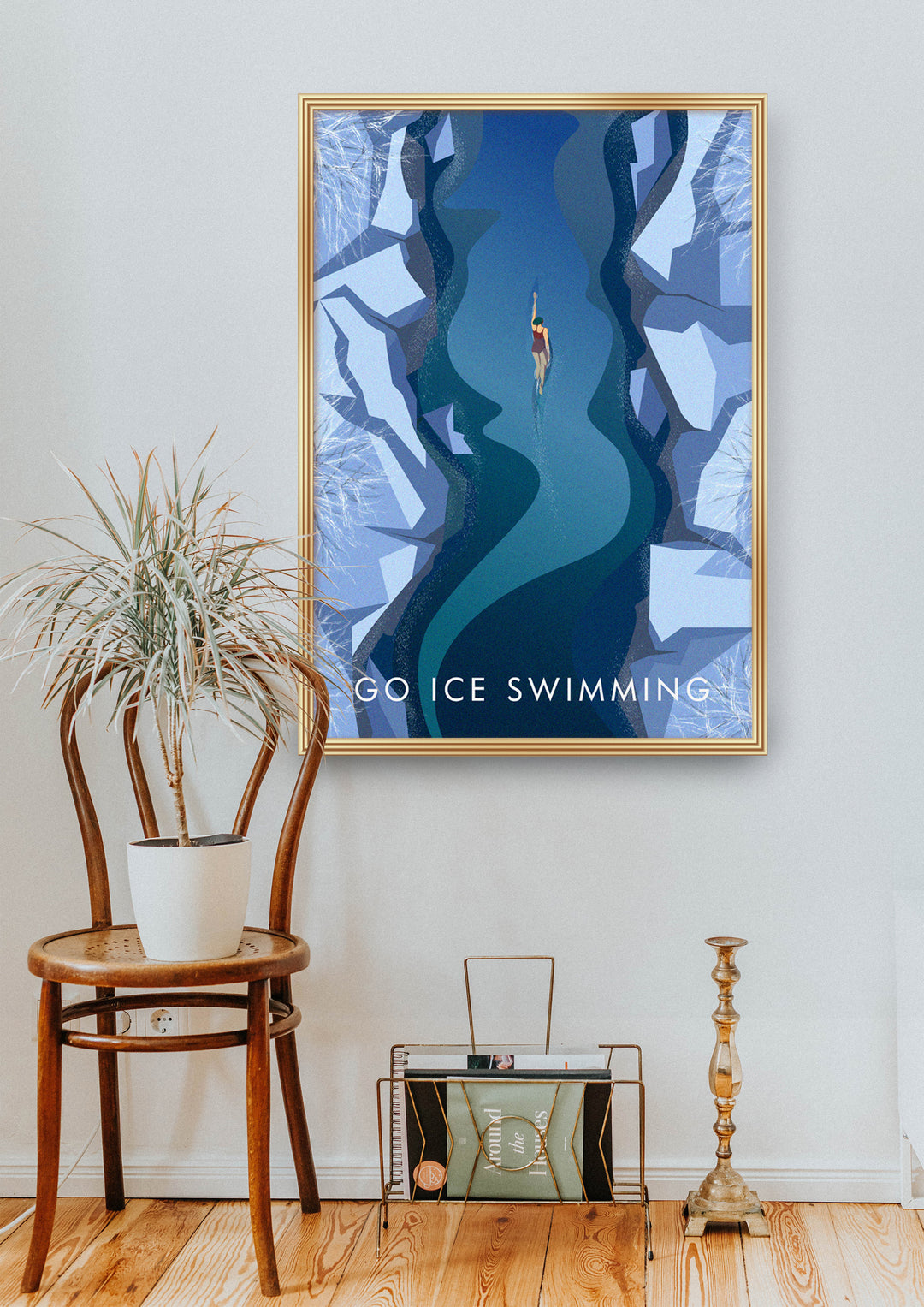 Go Ice Swimming Travel Poster