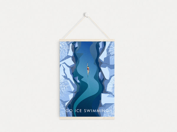 Go Ice Swimming Travel Poster