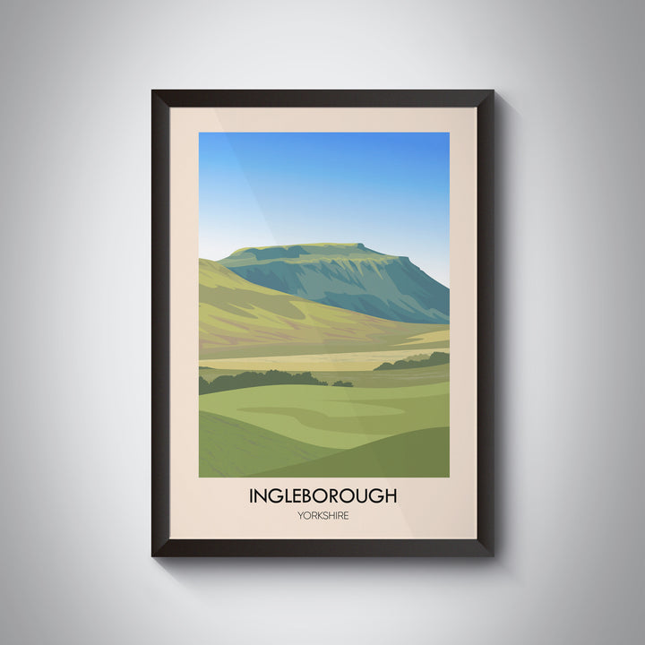 Ingleborough Yorkshire Dales Travel Poster