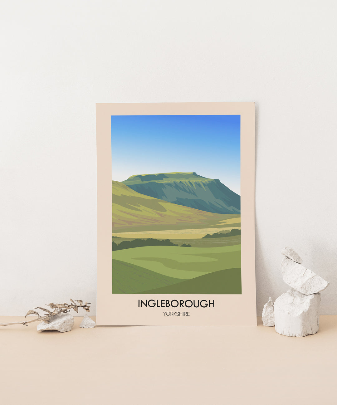 Ingleborough Yorkshire Dales Travel Poster