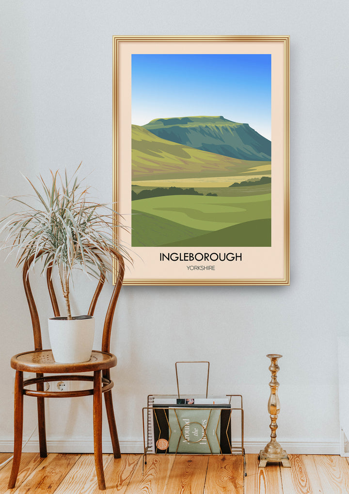 Ingleborough Yorkshire Dales Travel Poster