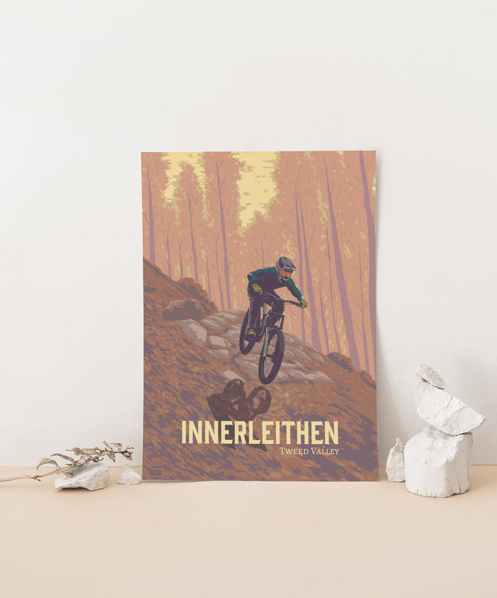 Innerleithen Mountain Biking Travel Poster