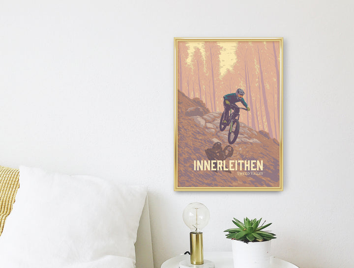 Innerleithen Mountain Biking Travel Poster