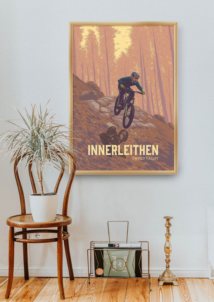 Innerleithen Mountain Biking Travel Poster