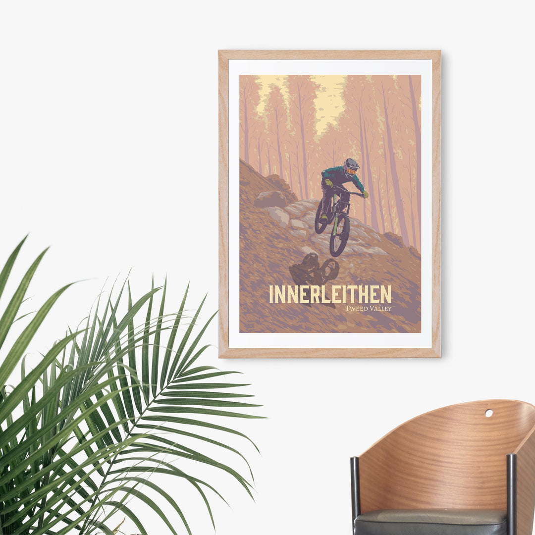 Innerleithen Mountain Biking Travel Poster