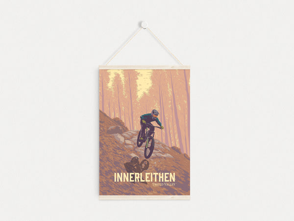 Innerleithen Mountain Biking Travel Poster