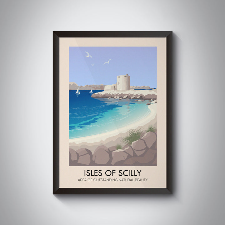 Isles Of Scilly Cornwall AONB Travel Poster