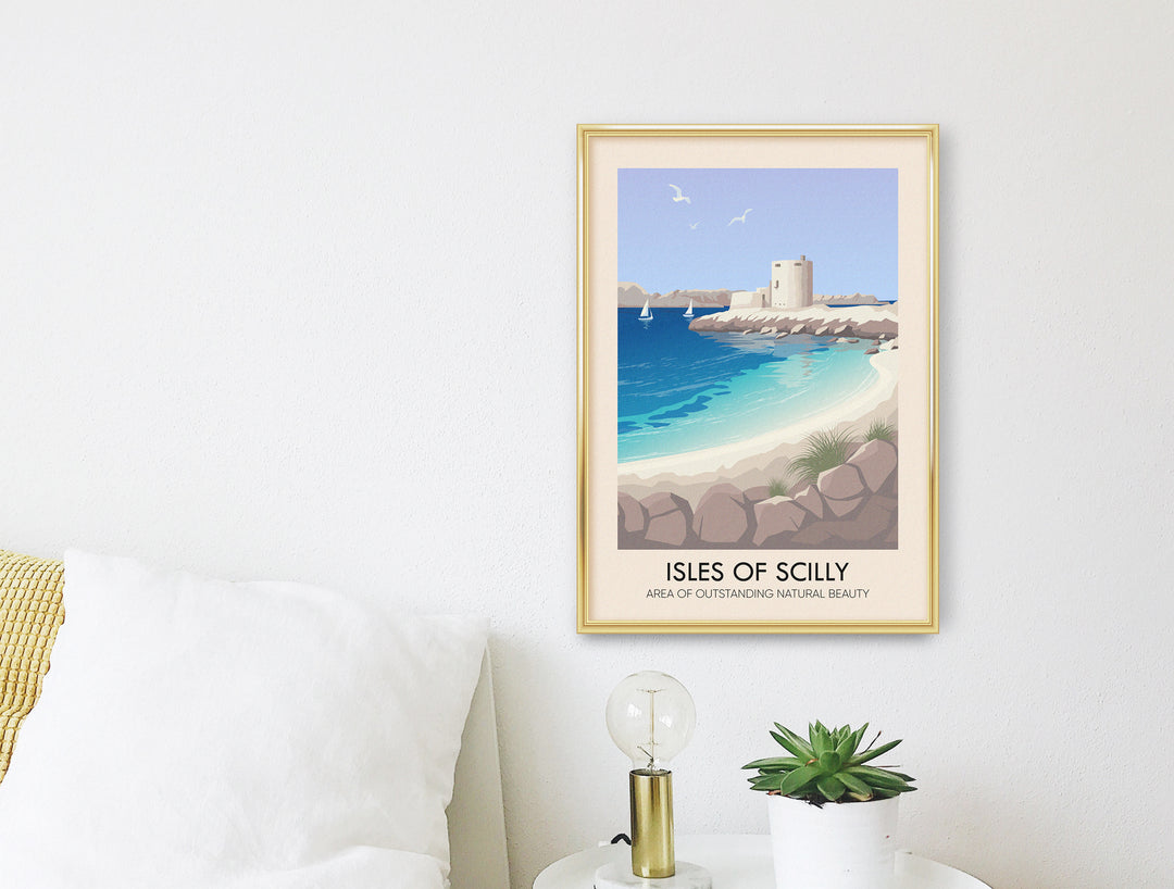 Isles Of Scilly Cornwall AONB Travel Poster