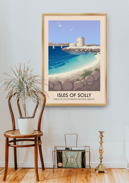 Isles Of Scilly AONB Travel Poster