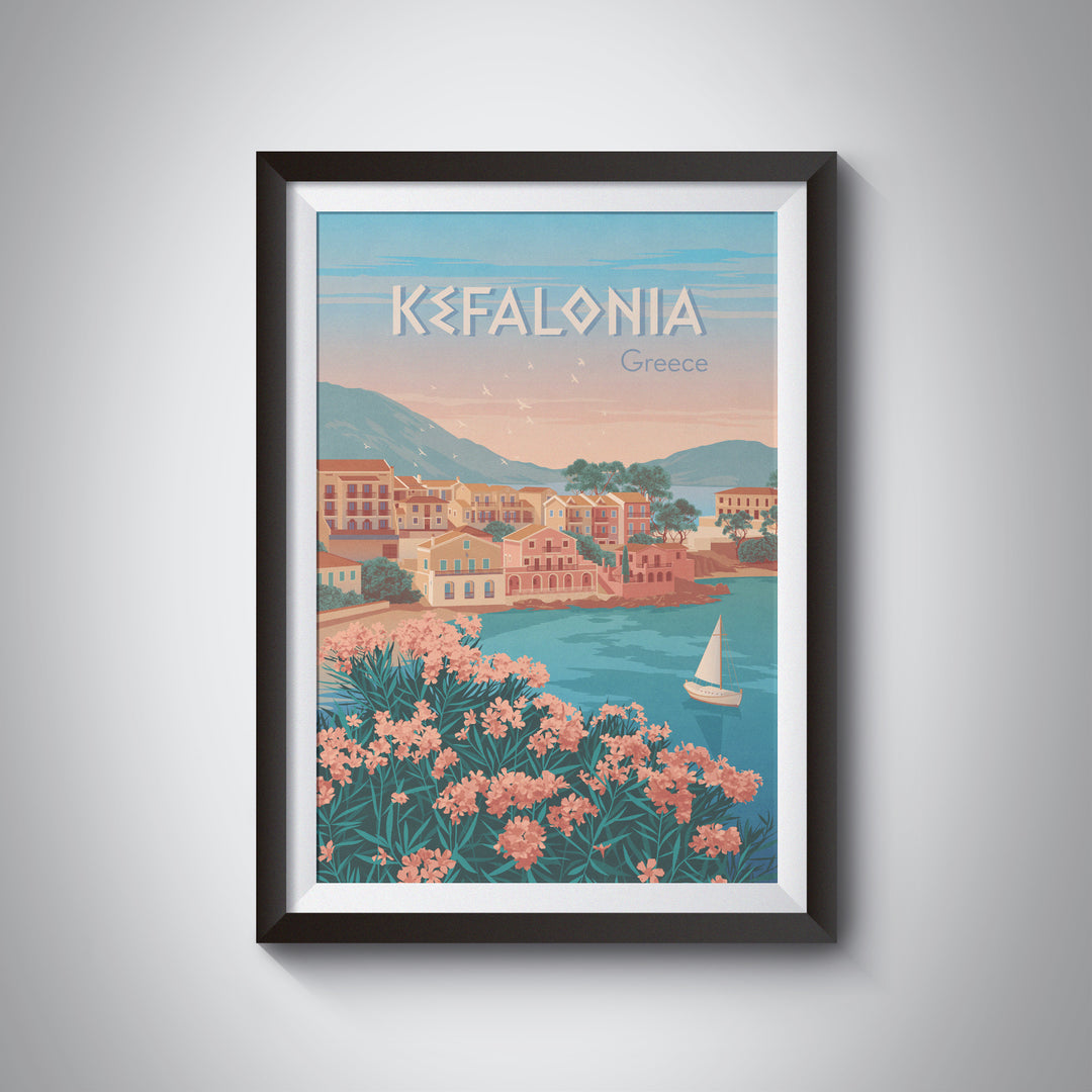 Kefalonia Greece Travel Poster