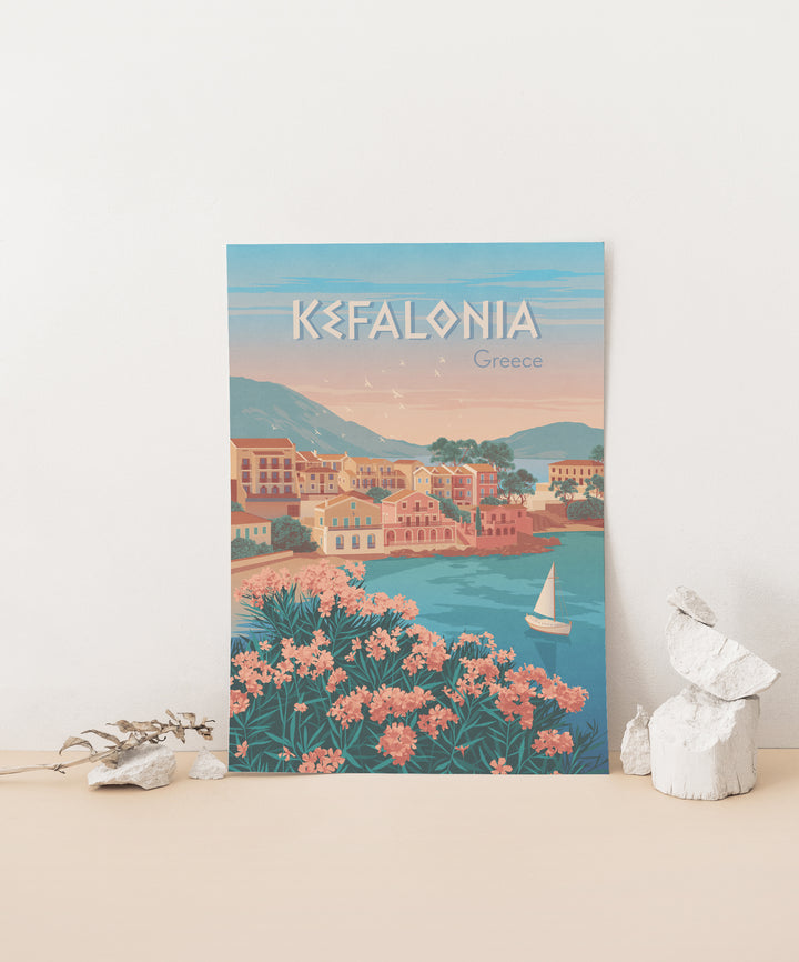 Kefalonia Greece Travel Poster