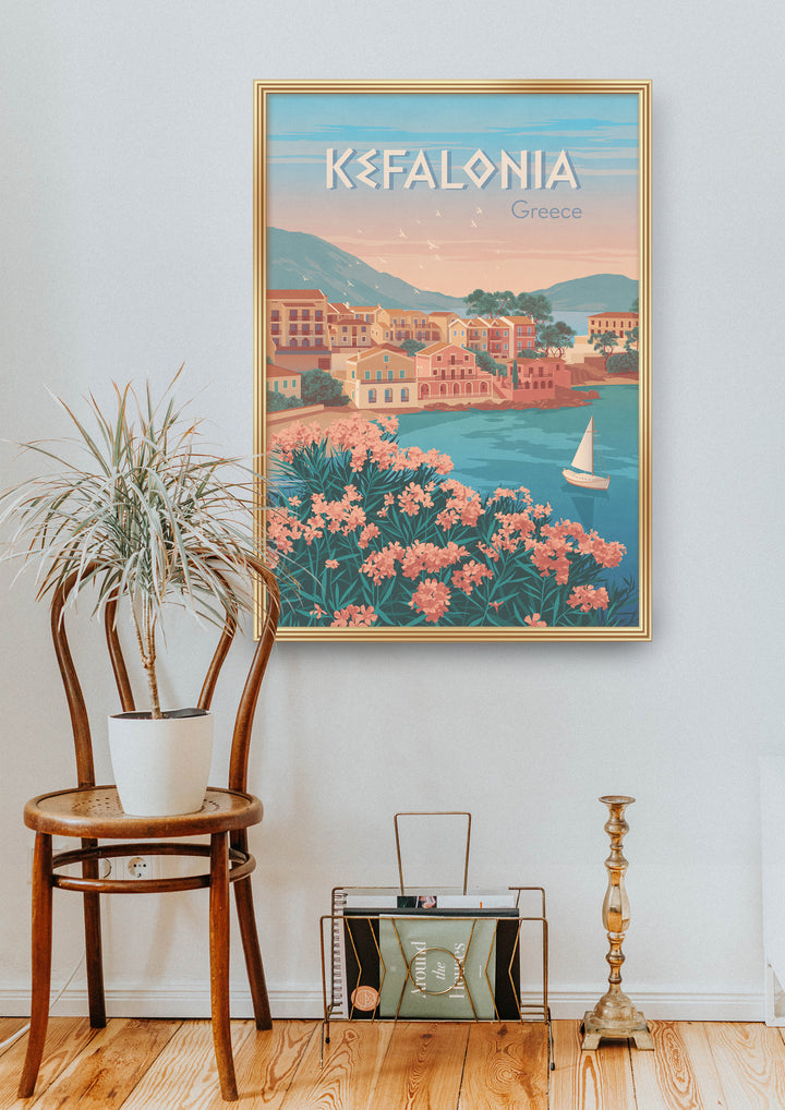 Kefalonia Greece Travel Poster