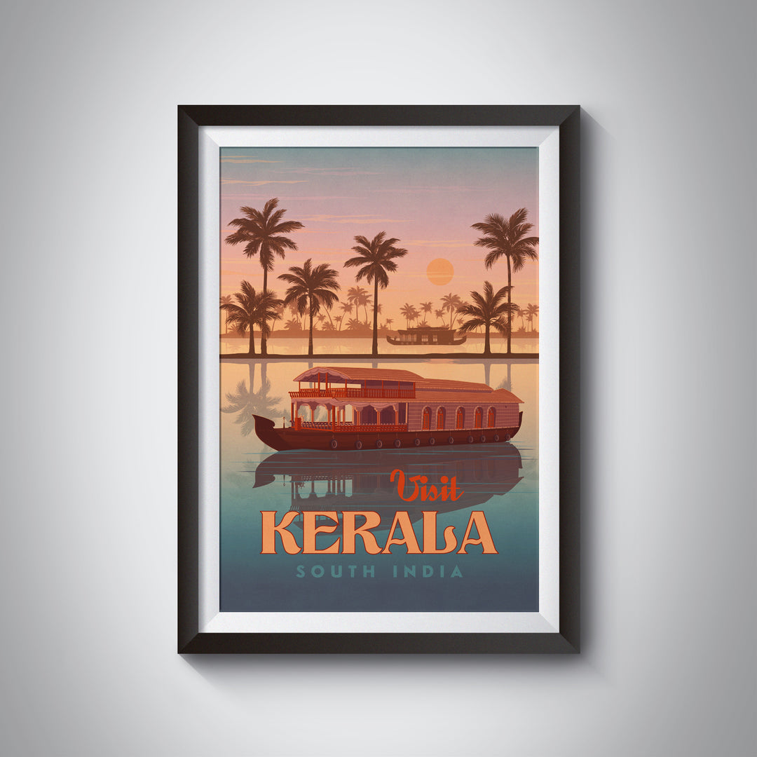 Kerala India Travel Poster