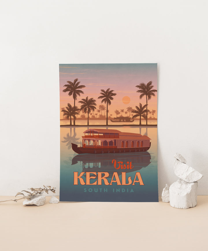 Kerala India Travel Poster