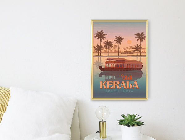 Kerala India Travel Poster