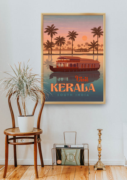 Kerala India Travel Poster