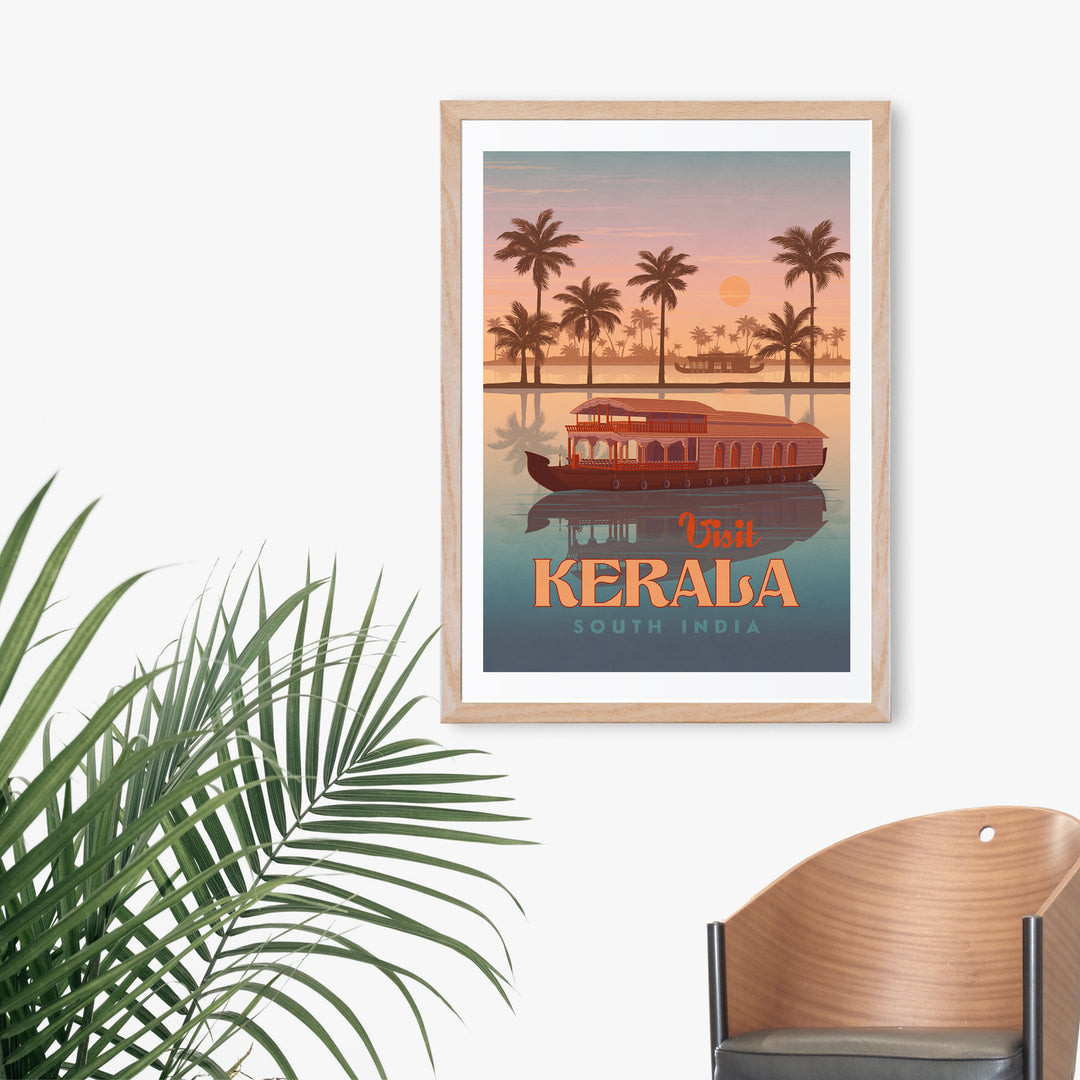 Kerala India Travel Poster