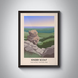 Kinder Scout Peak District Travel Poster