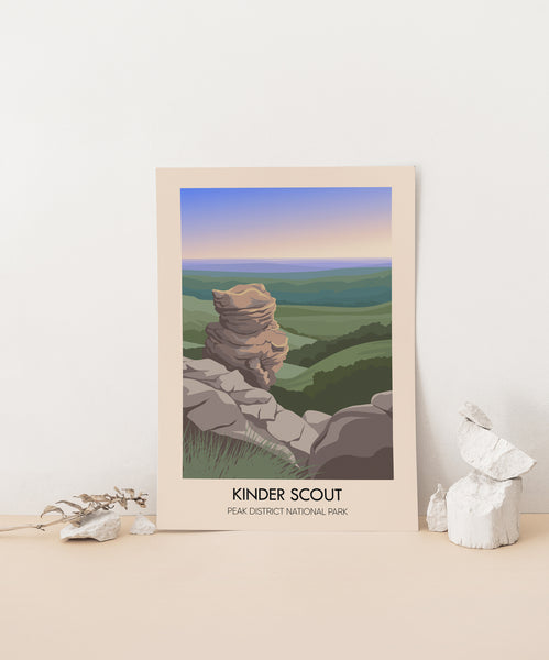 Kinder Scout Peak District Travel Poster