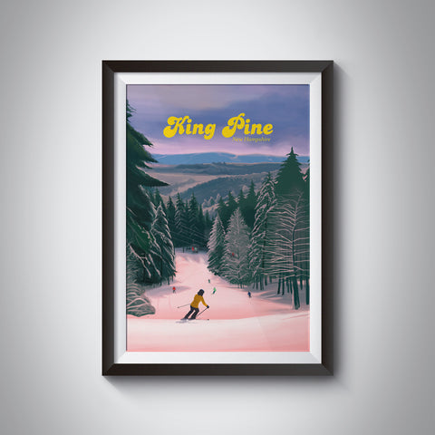 King Pine Ski Resort Travel Poster