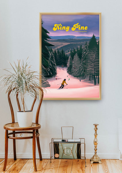 King Pine Ski Resort Travel Poster