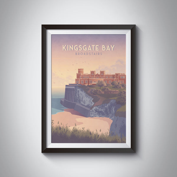 Kingsgate Bay Broadstairs Seaside Travel Poster