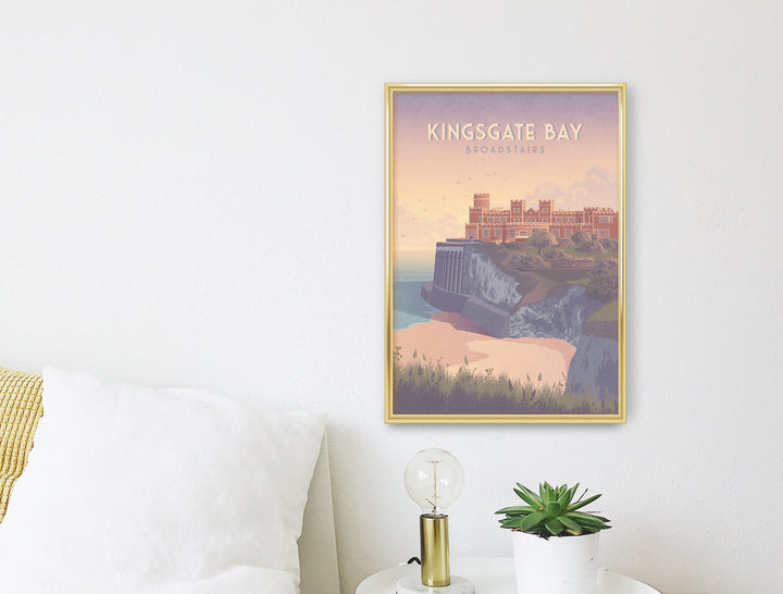 Kingsgate Bay Broadstairs Seaside Travel Poster