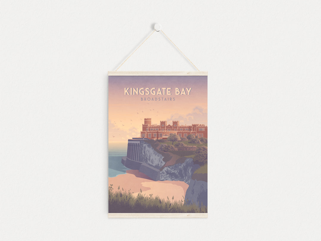 Kingsgate Bay Broadstairs Seaside Travel Poster