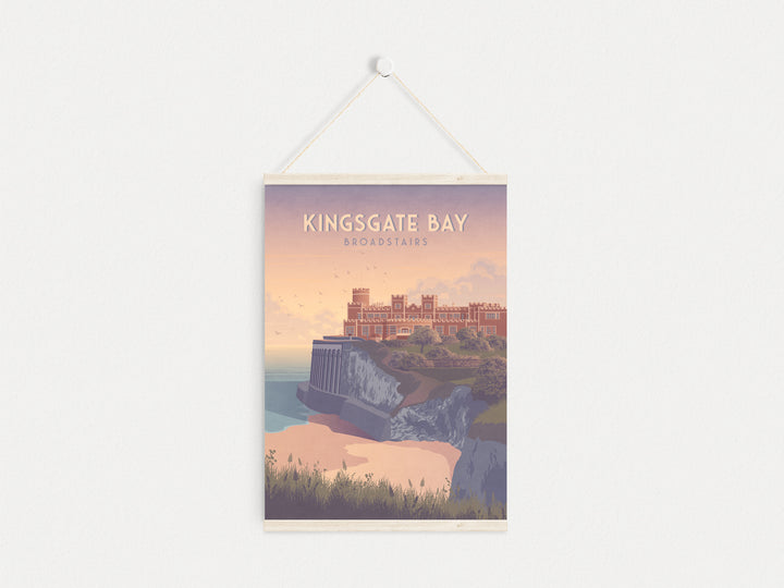 Kingsgate Bay Broadstairs Seaside Travel Poster