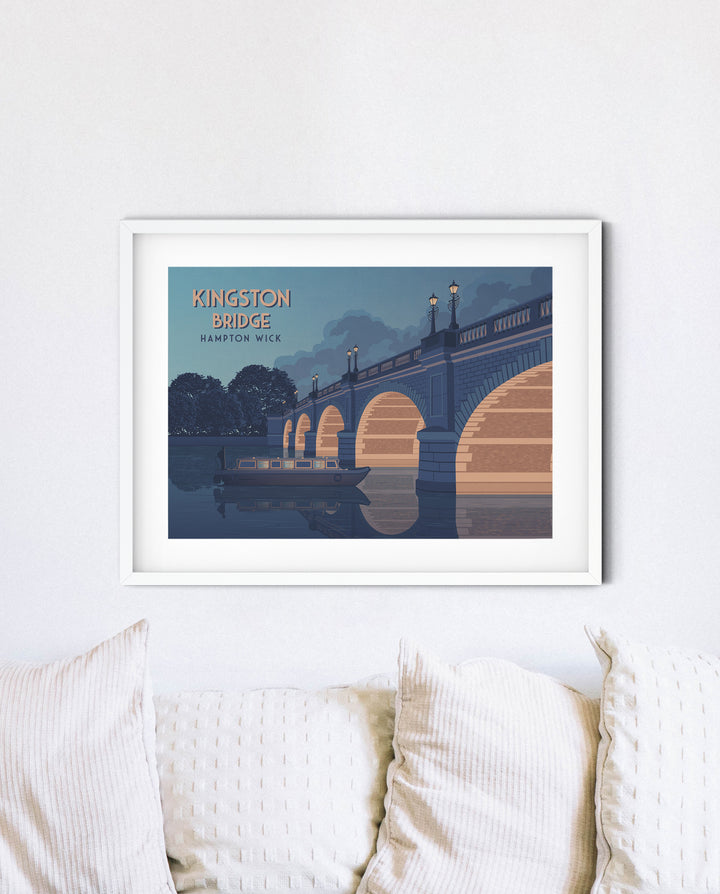 Kingston Bridge London Travel Poster