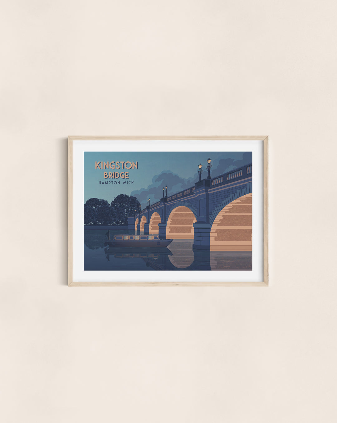 Kingston Bridge London Travel Poster