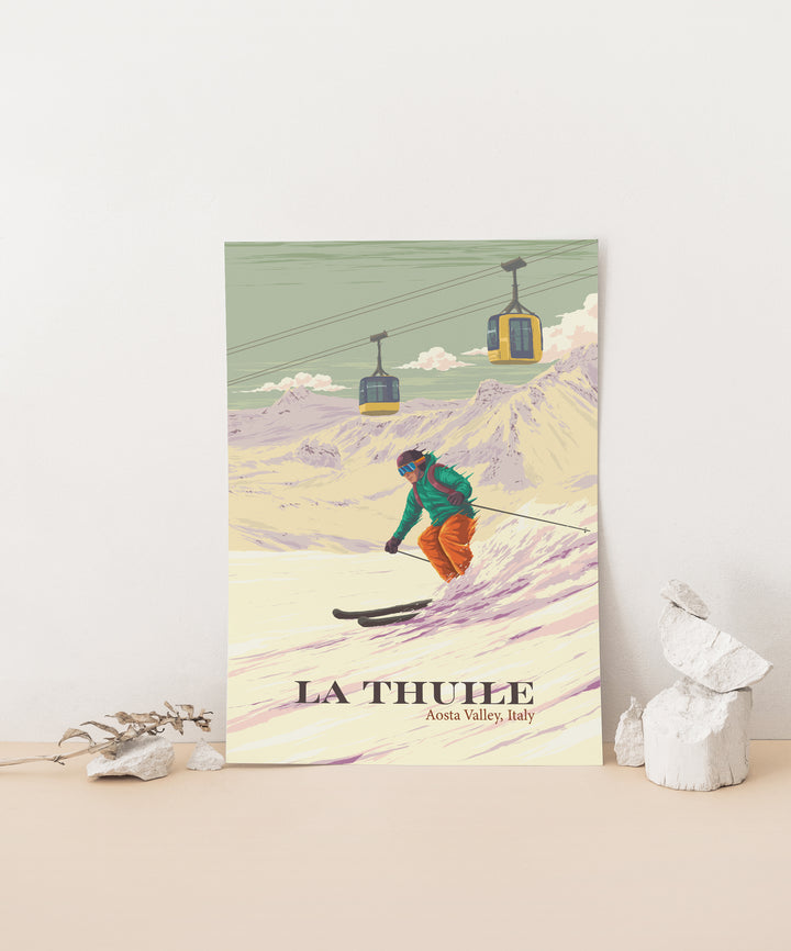 La Thuile Italy Ski Resort Travel Poster