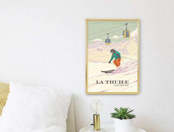 La Thuile Italy Ski Resort Travel Poster