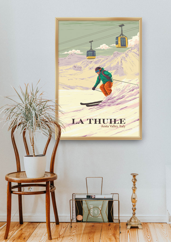 La Thuile Italy Ski Resort Travel Poster