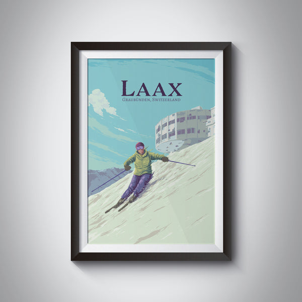 Laax Ski Resort Travel Poster v2