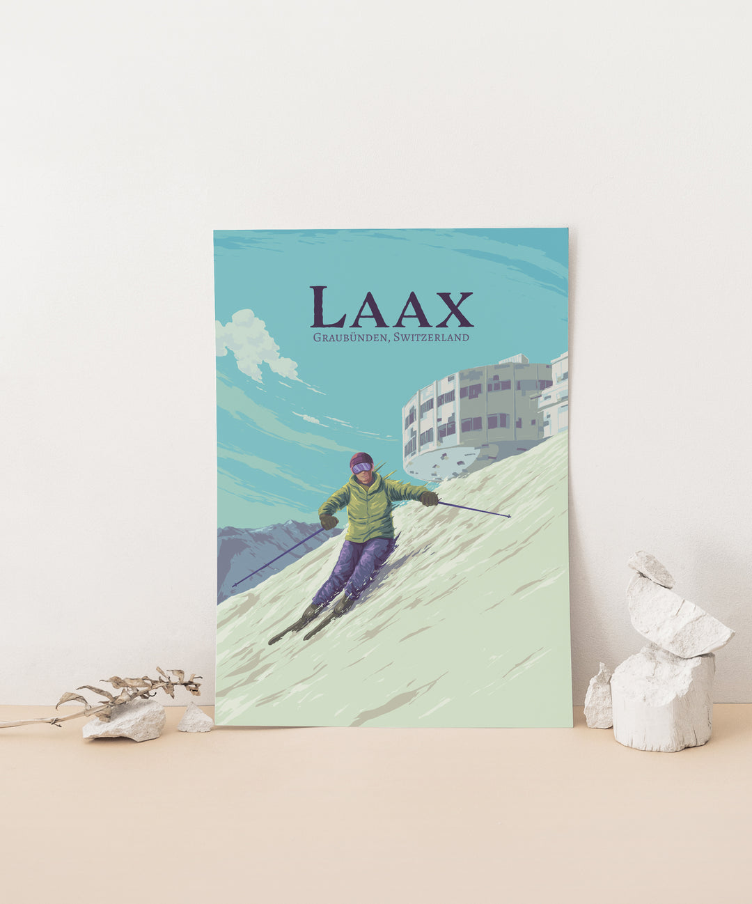 Laax Ski Resort Travel Poster v2