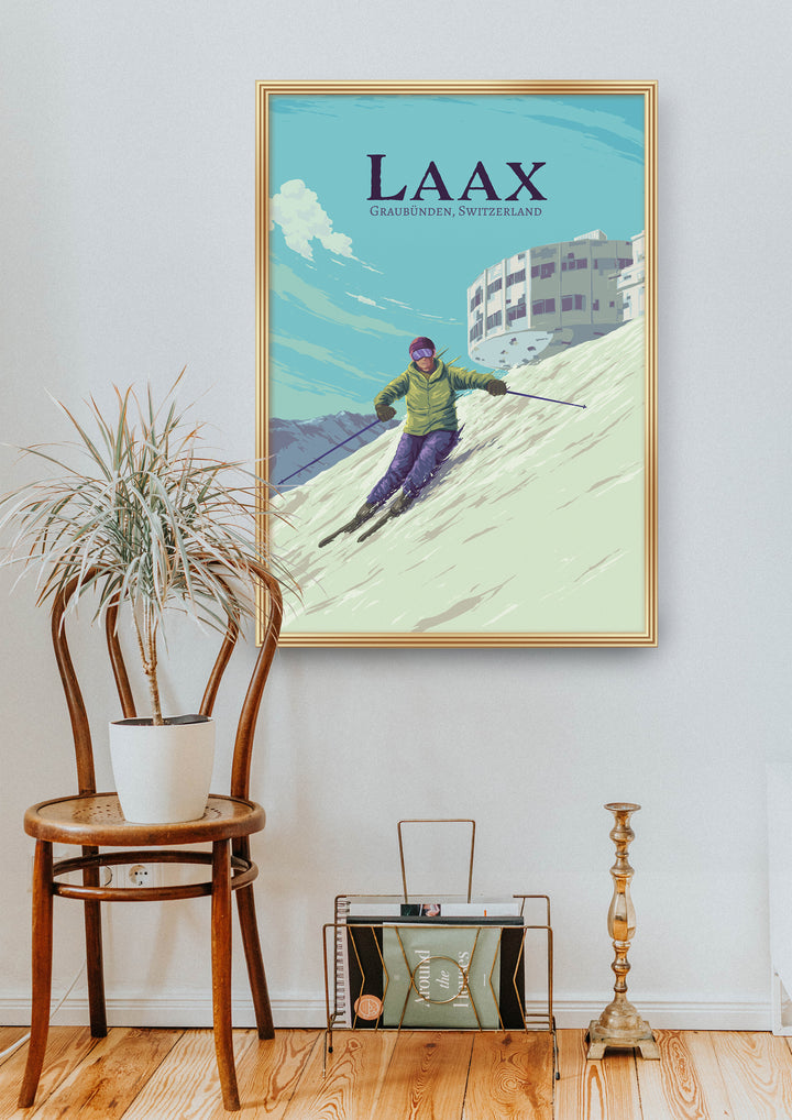 Laax Ski Resort Travel Poster v2