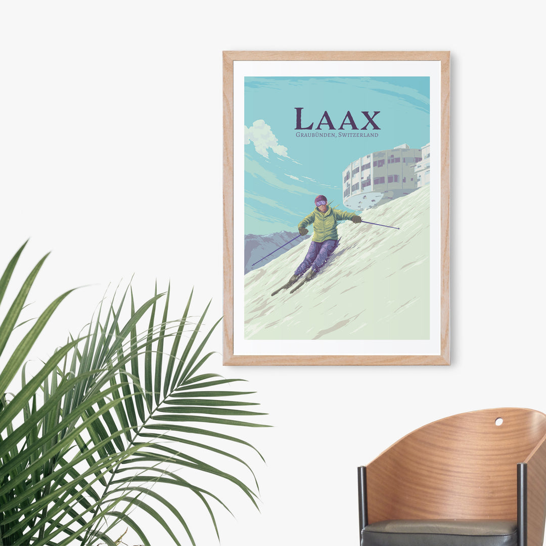 Laax Ski Resort Travel Poster v2