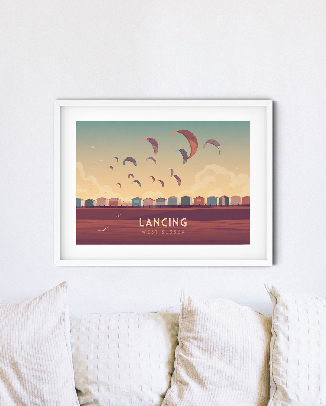 Lancing Seaside Travel Poster