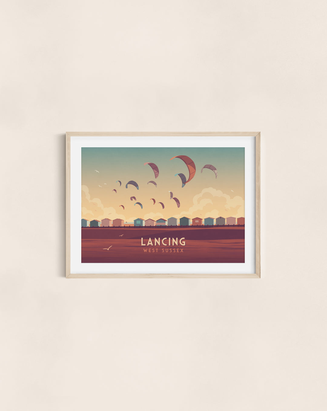 Lancing Seaside Travel Poster