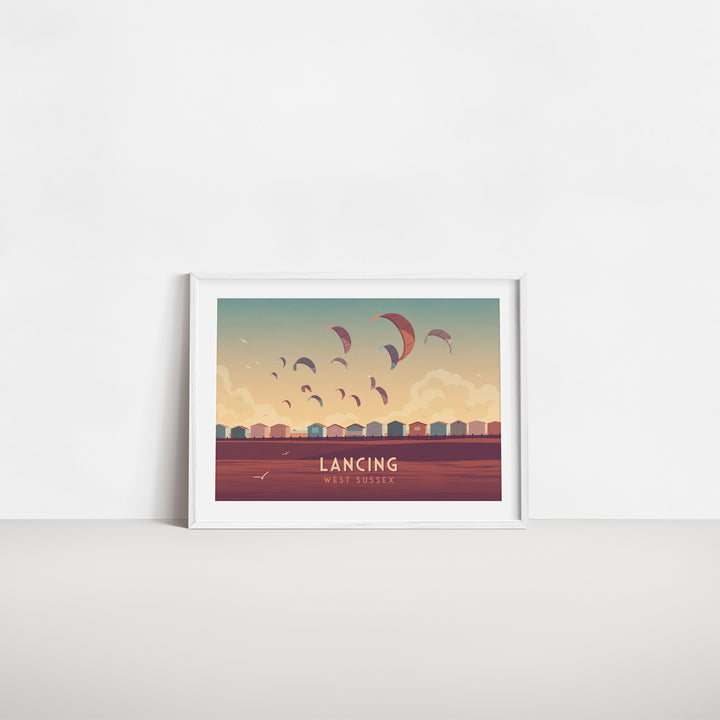 Lancing Seaside Travel Poster