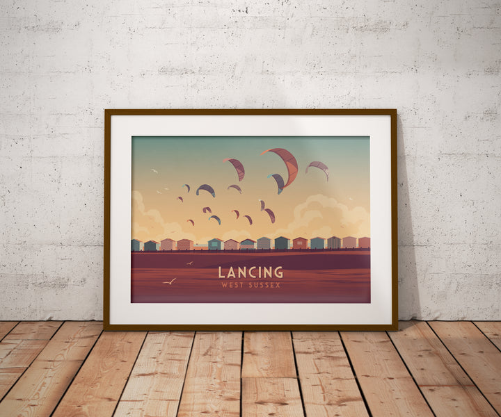 Lancing Seaside Travel Poster