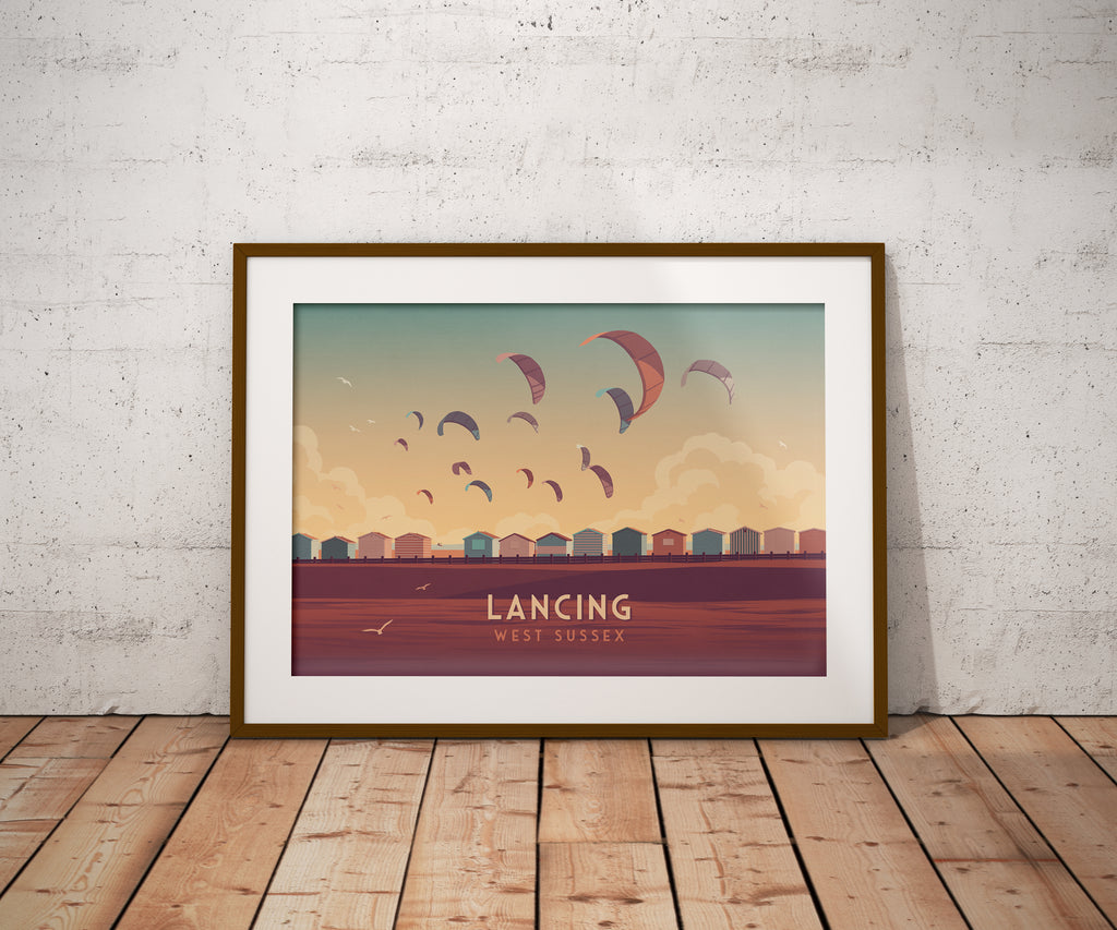 Lancing Seaside Travel Poster – Bucket List Prints